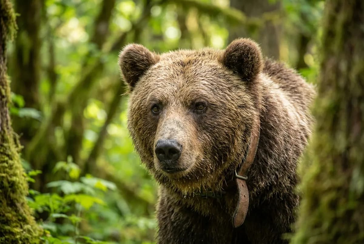 El oso pardo Michal, protegido de la fundación FOUR PAWS, a quien Overtron ayuda con parte de sus ganancias